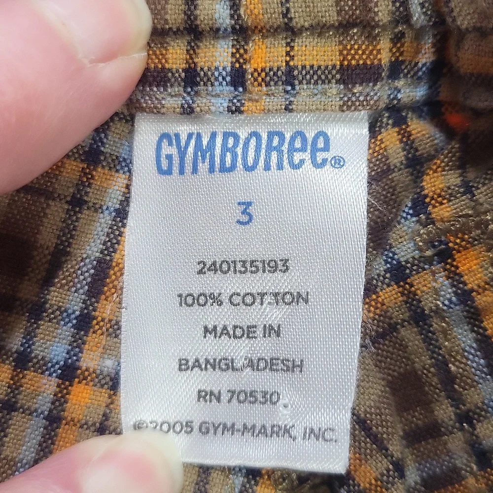 GYMBOREE Brown Orange Preppy Plaid Shorts - 3T